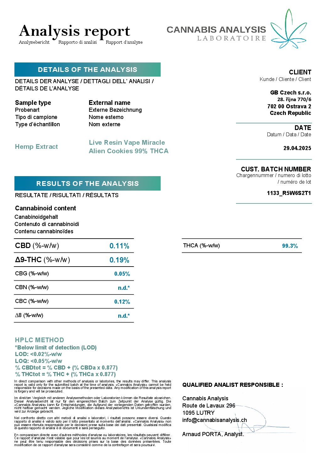 THCA Vape 99% - Magic Farmers - 2ml - M.A.C - Bild 2