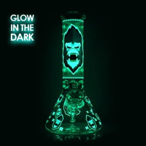 glow tn the dark glass bong blue gorilla
