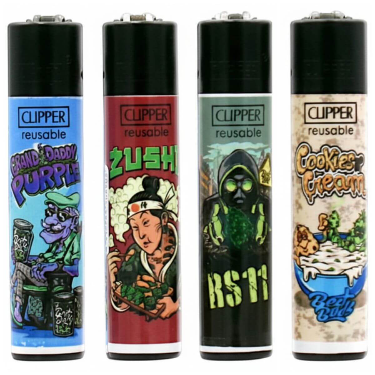 Clipper-Classic-Lighters-Best-Buds-Collection fyra färger